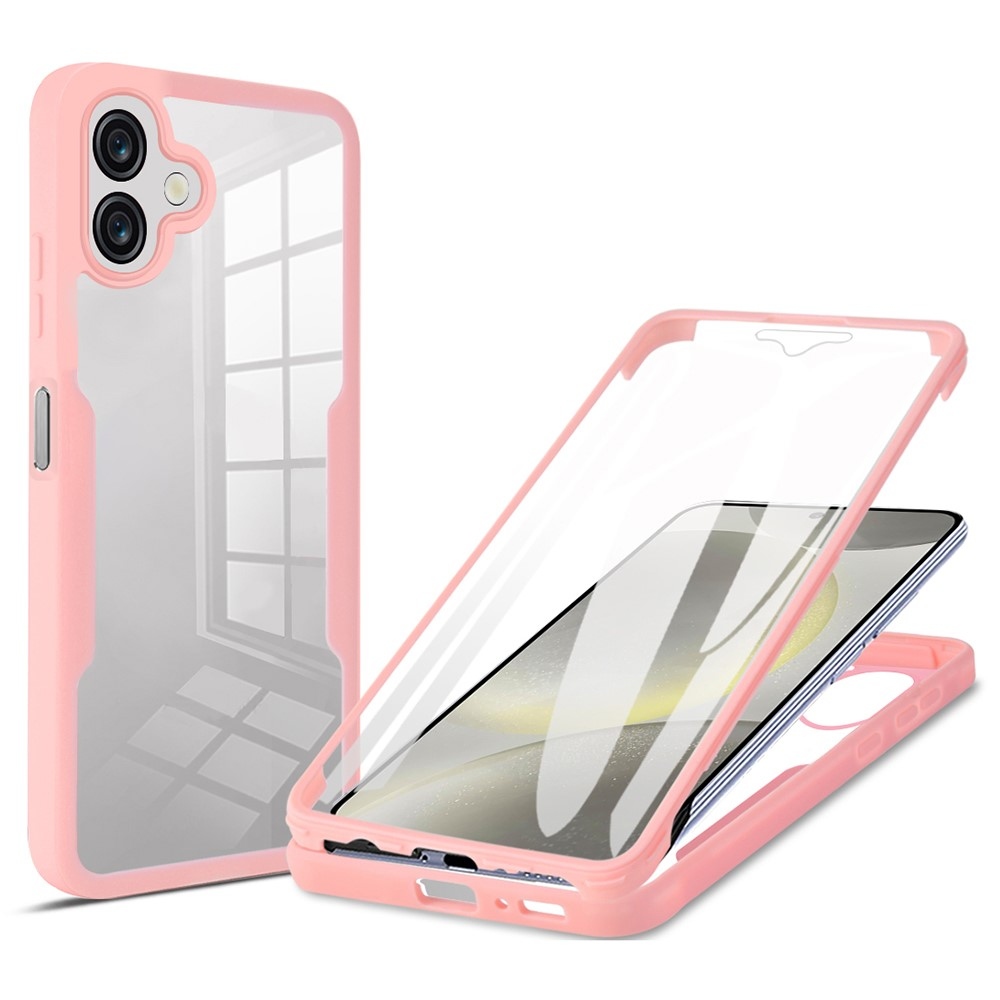 Acryl gélový obal s rámčekom pre ochranou displeja na Samsung Galaxy A07 4G - ružový