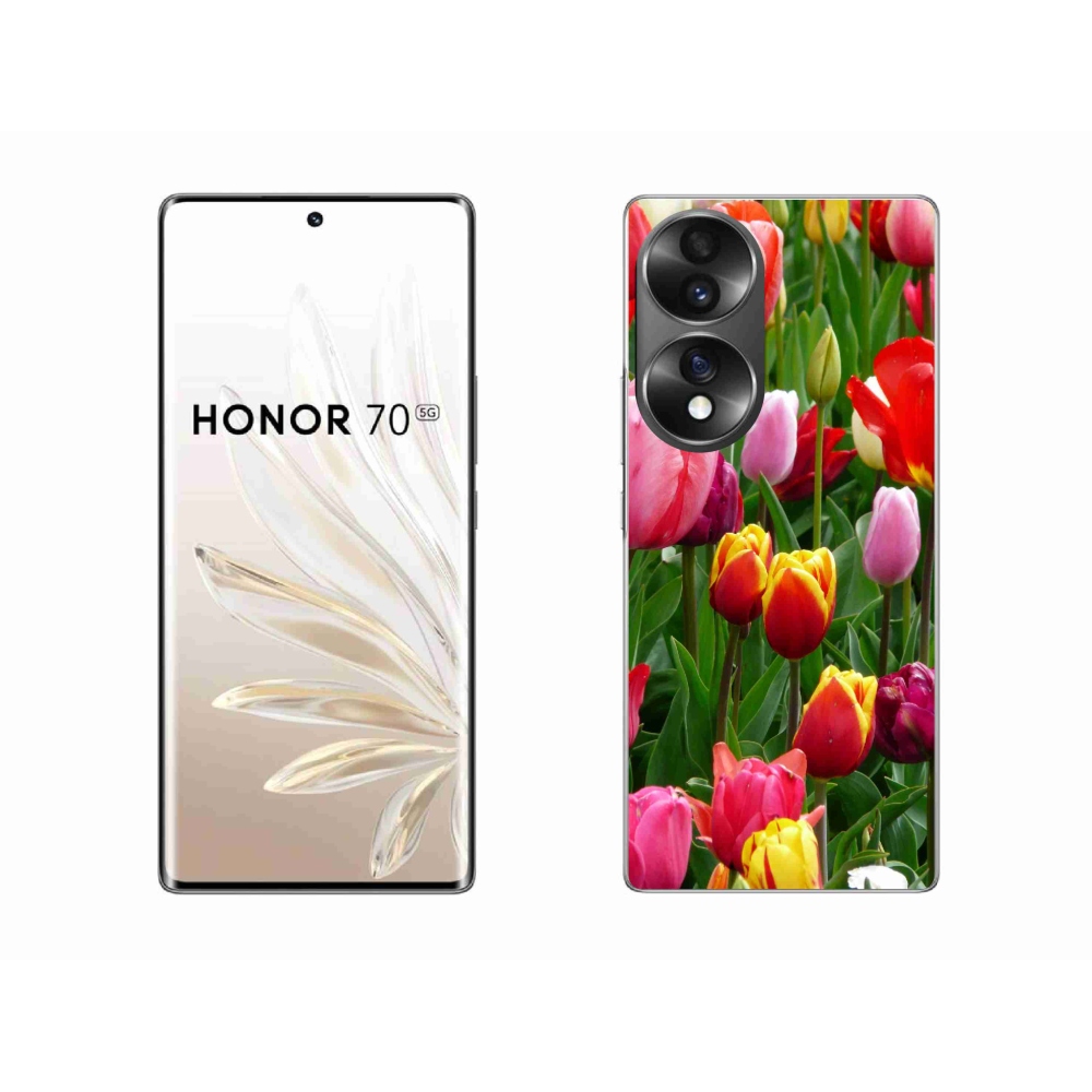 Gélový kryt mmCase na Honor 70 - tulipány