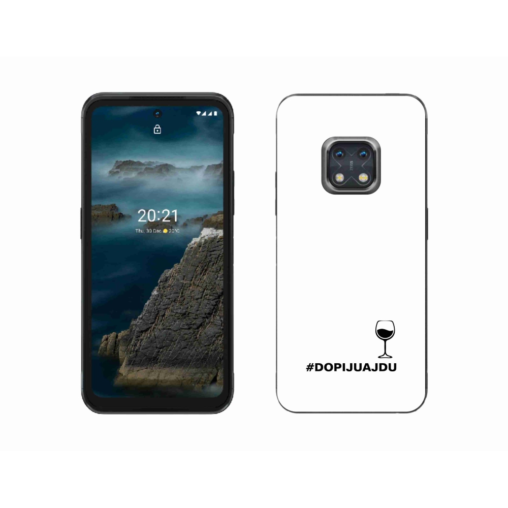 Gélový kryt mmCase na Nokia XR20 - vínny motív biele pozadie