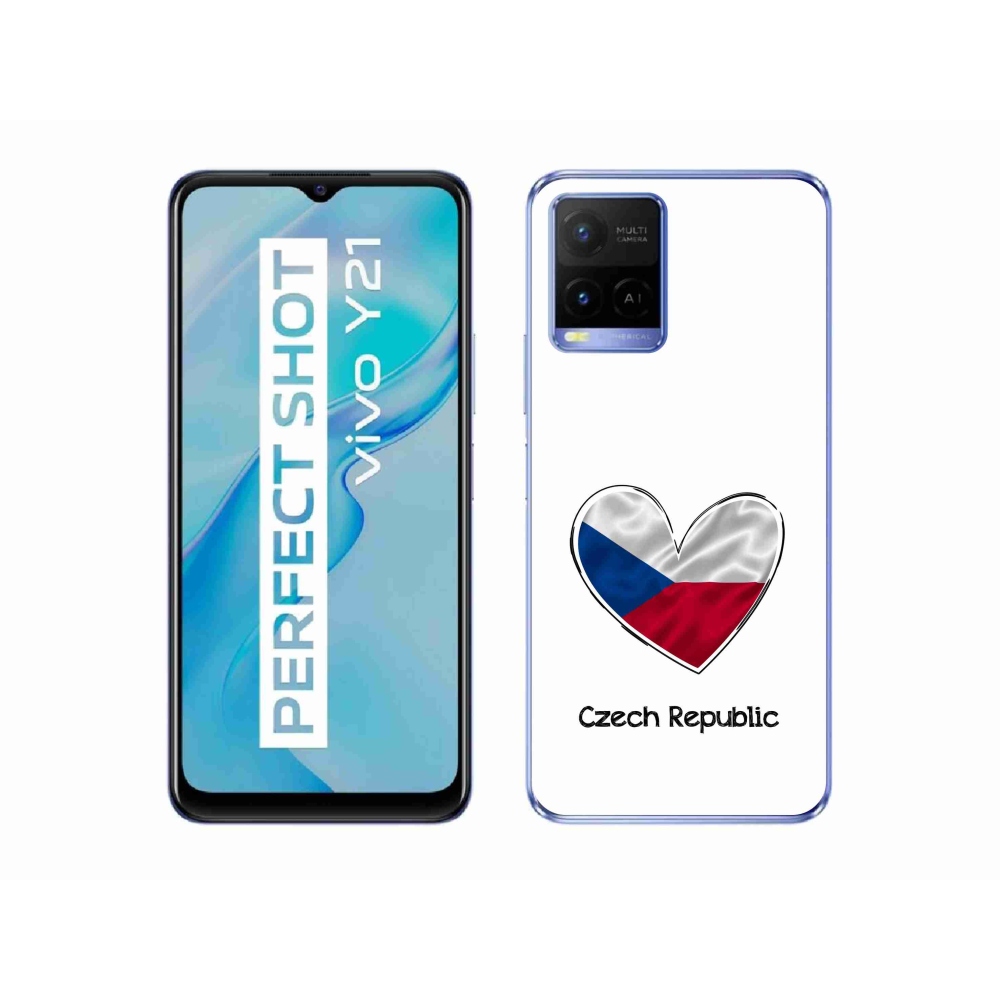 Gélový kryt mmCase na Vivo Y21/Y21s/Y33s - vlajka srdca biele pozadie
