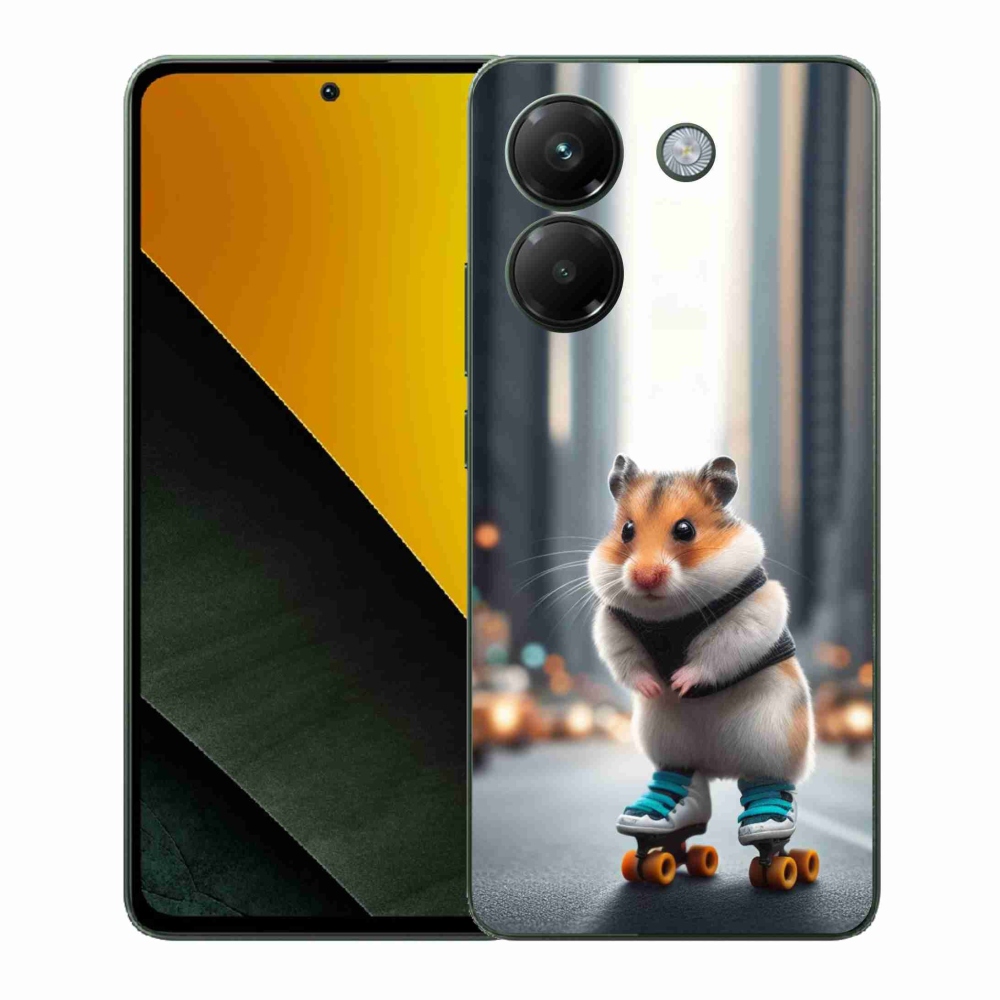 Gélový kryt mmCase na Xiaomi Poco M7 Pro 5G - škrečok na korčuliach