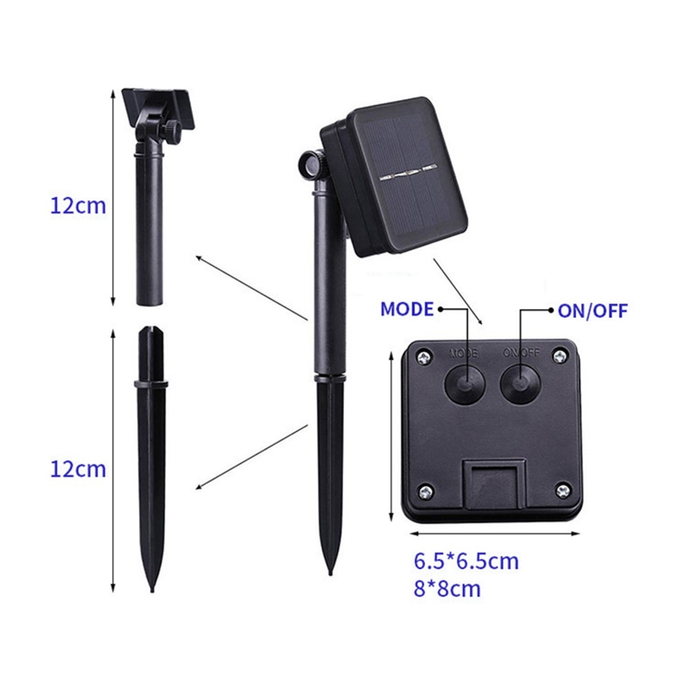 Záhradná solárna svetelná dekorácia s krištáľovým efektom 12 m 100 LED – žlté svetlo