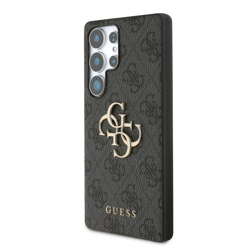 Guess PU 4G Metal Logo Zadný Kryt pre Samsung Galaxy S25 Ultra Grey