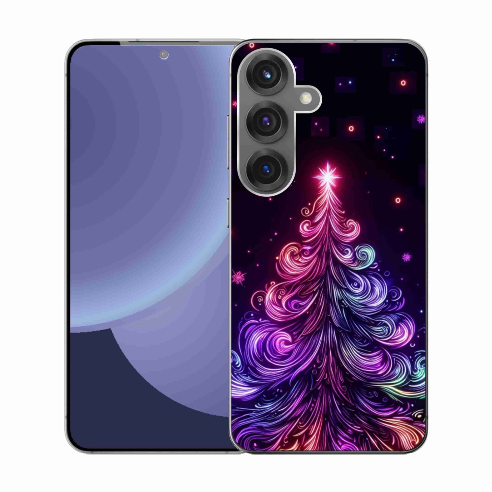 Gélový kryt mmCase na Samsung Galaxy S25 - neónový vianočný stromček 1