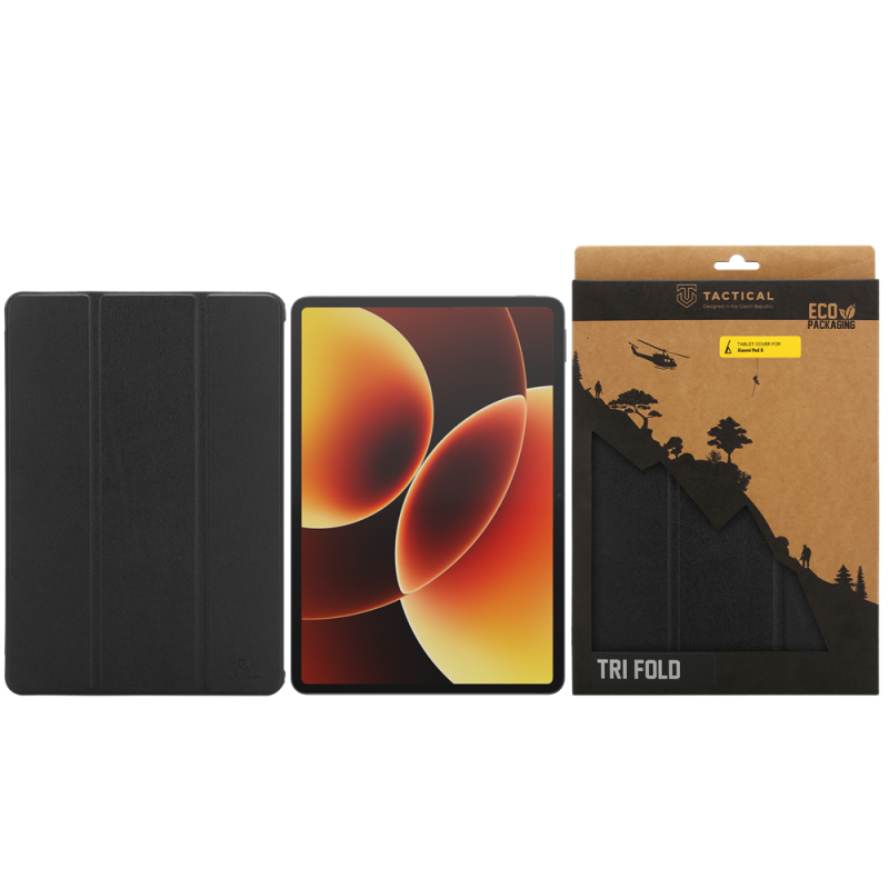 Taktické trojskladové puzdro Book pre Xiaomi Pad 8 Black