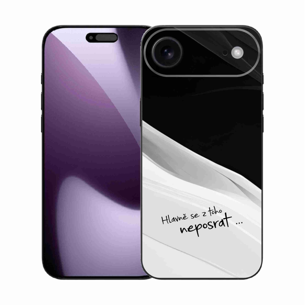 Gélový kryt mmCase na iPhone 17 Air - vtipný text 13 bieločierne pozadie