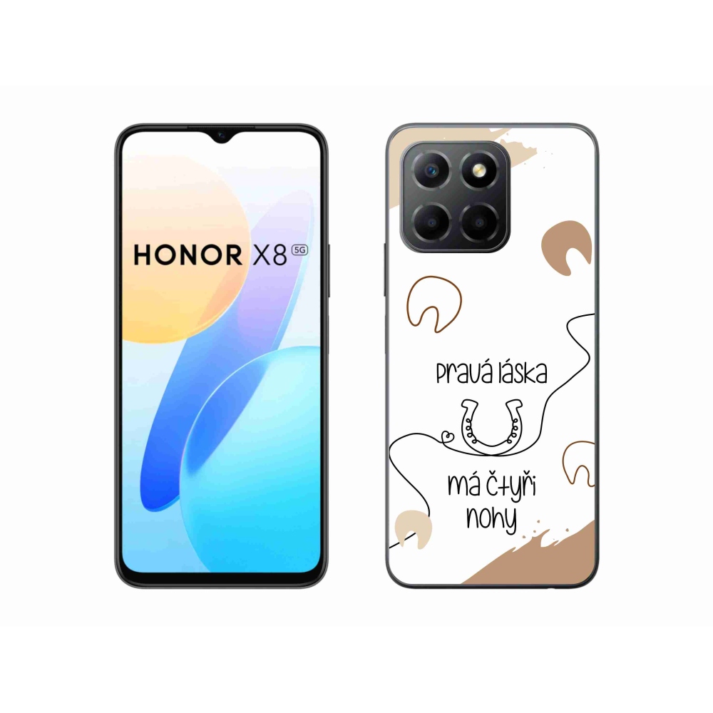 Gélový kryt mmCase na Honor X8 5G/Honor 70 Lite 5G - konský motív biele pozadie