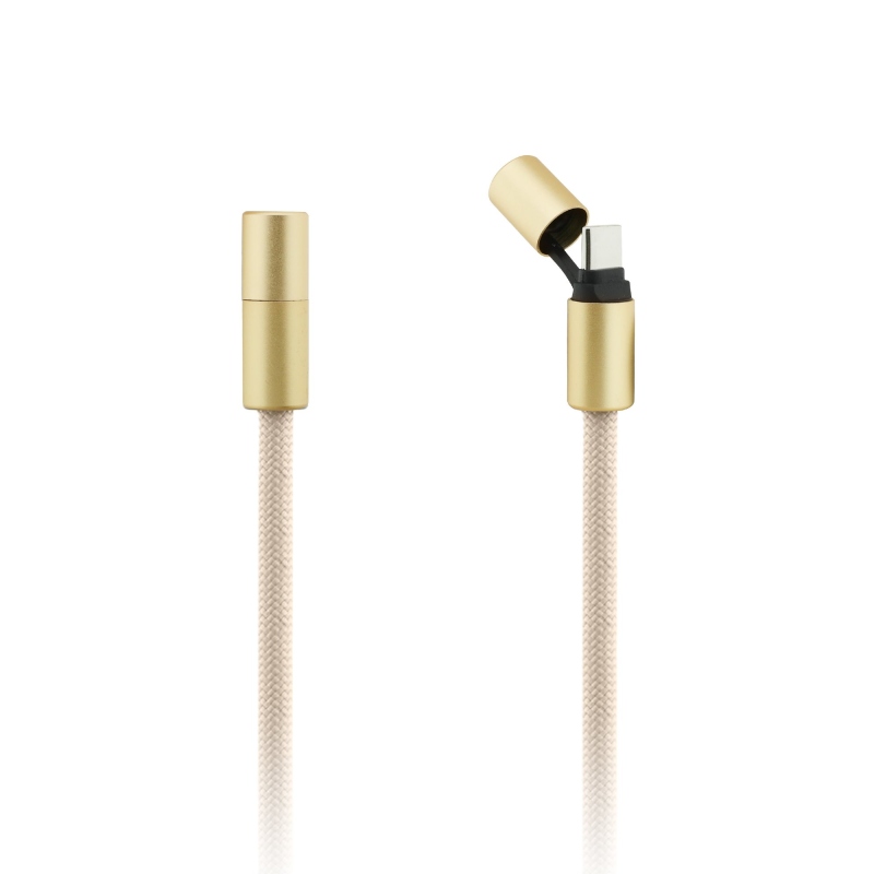 Guess Crossbody Strap 4G Charm s nabíjacím káblom USB-C/USB-C béžová