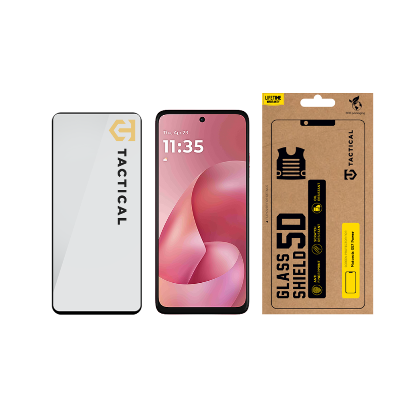 Taktický sklenený štít 5D sklo pre Motorola Moto G57 Power Black