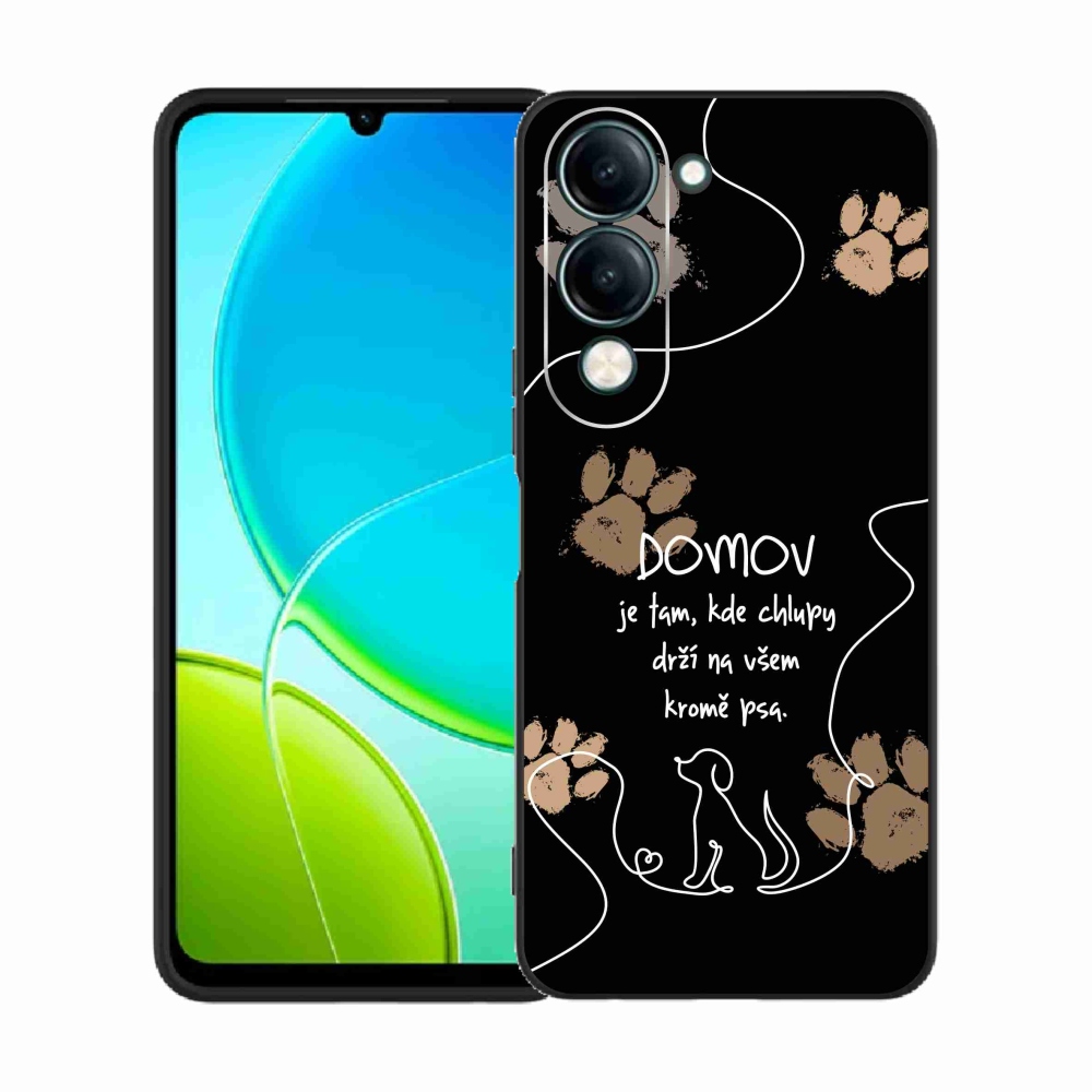 Gélový kryt mmCase na Vivo Y29s 5G - psí motív čierne pozadie