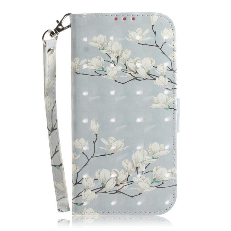 Decor knižkové puzdro na Honor 20/Huawei Nova 5T - biele kvety