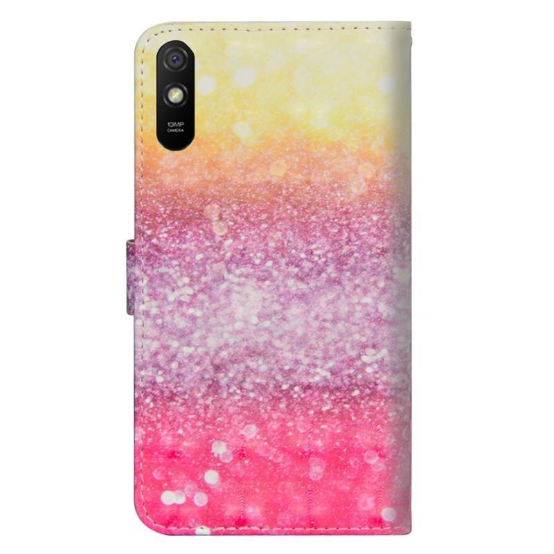 Print PU kožené peněženkové puzdro na mobil Xiaomi Redmi 9A/9AT - trblietavý vzor