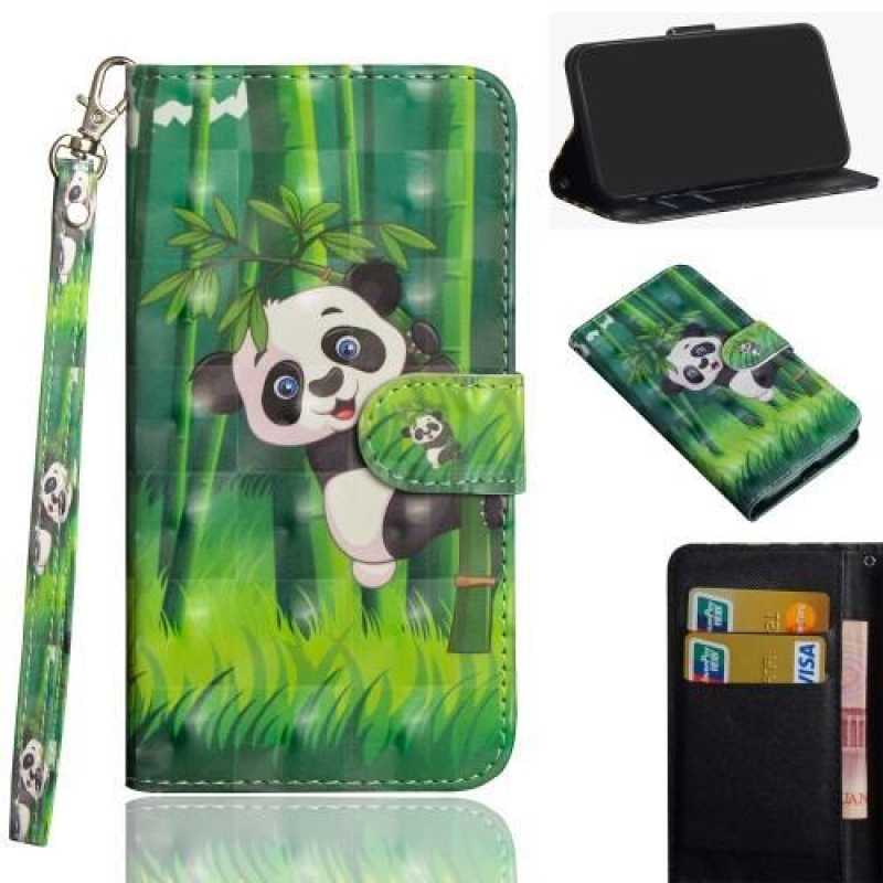 Decor PU kožené peněženkové puzdro pre Nokia 8.1 - panda