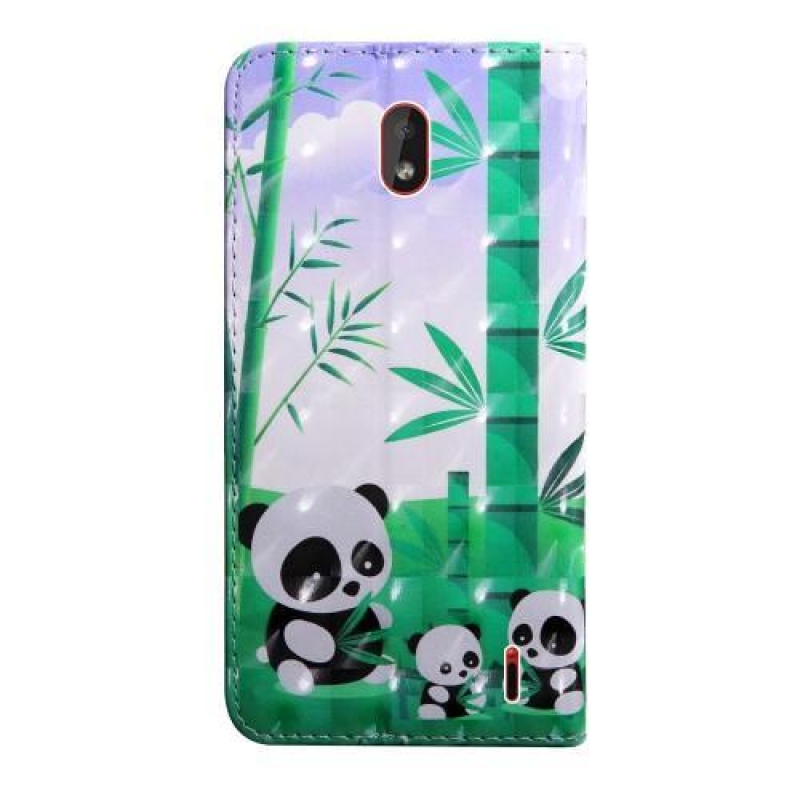 Decor PU kožené puzdro na mobil Nokia 2.2 - panda