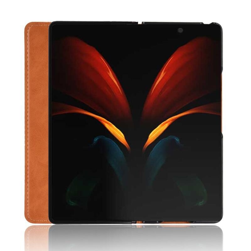 Decor PU kožené puzdro na mobil Samsung Galaxy Z Fold2 5G - hnedé