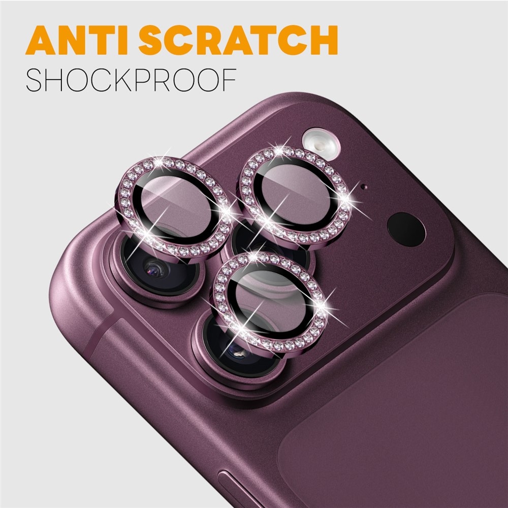 Decor sklo šošovky fotoaparátu na iPhone 18 Pro Max/18 Pro (samostatné sklá) - fialové