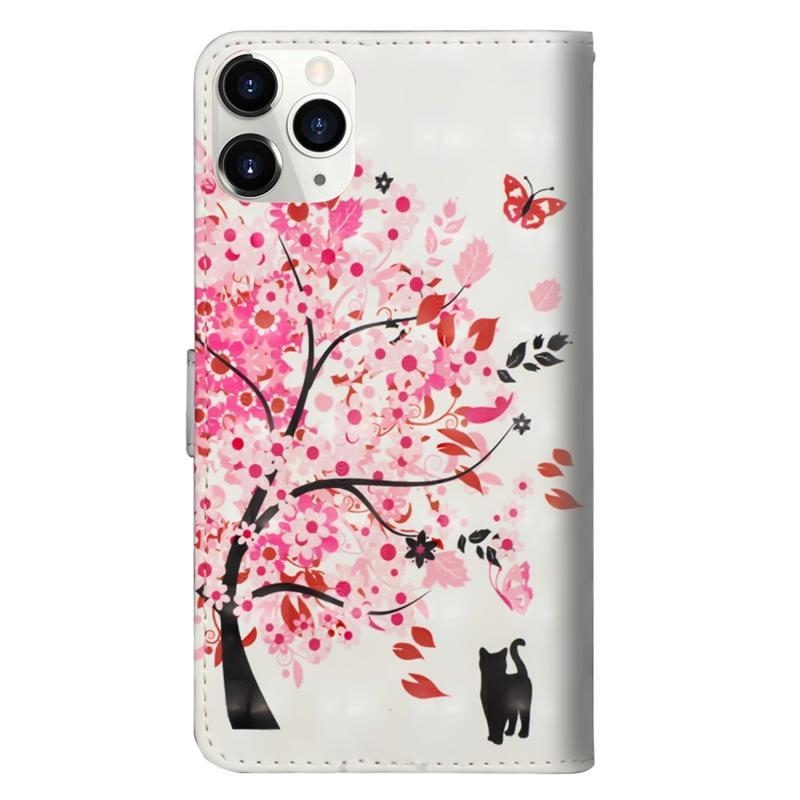 Decore PU kožené peněženkové puzdro na mobil iPhone 12 Pro / 12 - rozkvitnutý strom