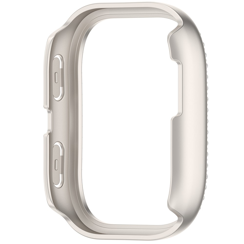 Decory plastové nasadzovacie puzdro s kamienkami na Amazfit Bip 6 - béžové