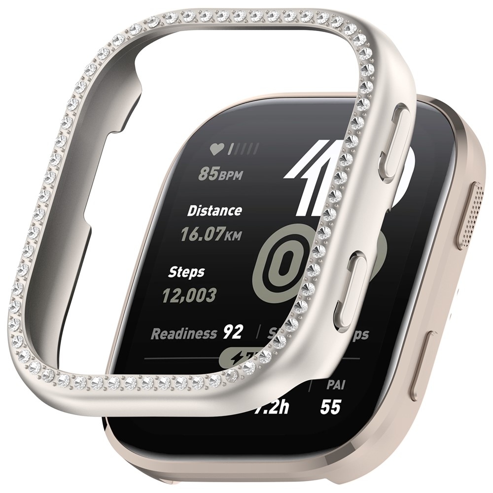 Decory plastové nasadzovacie puzdro s kamienkami na Amazfit Bip 6 - béžové