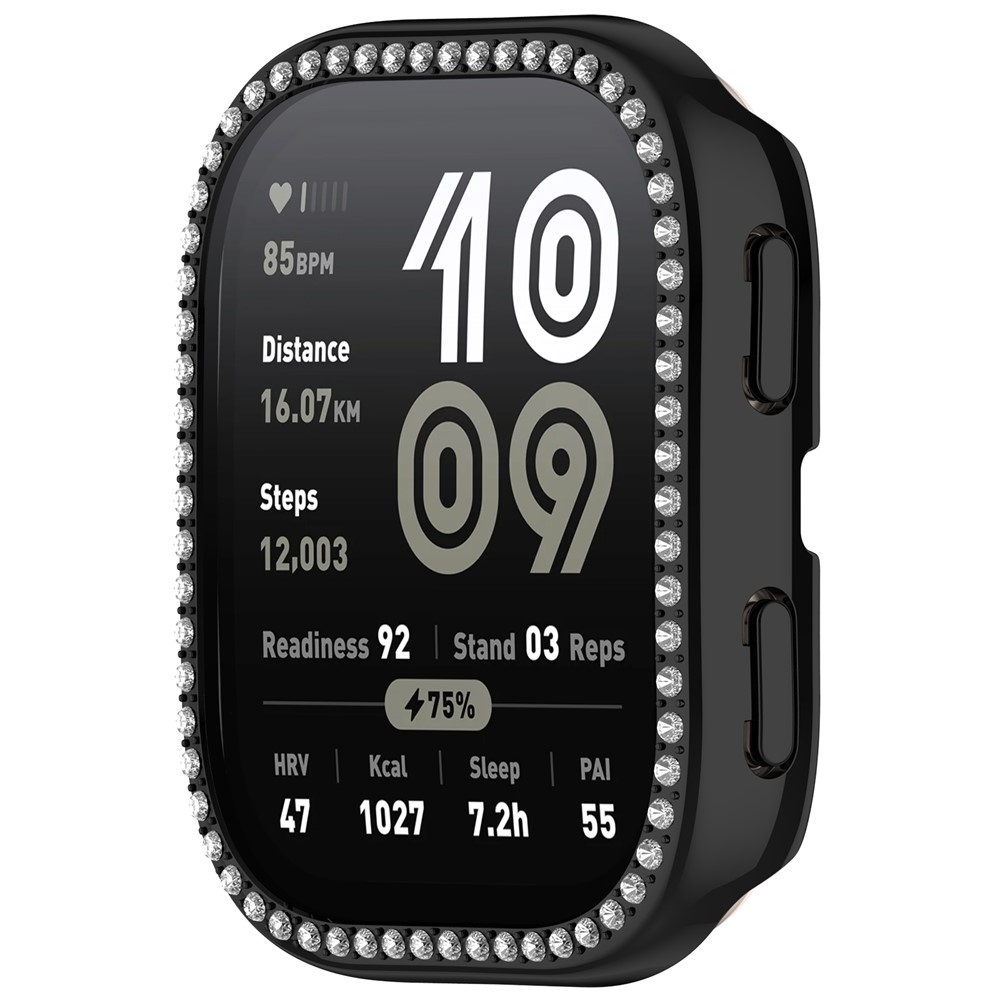 Decory plastové nasadzovacie puzdro s kamienkami na Amazfit Bip 6 - čierne
