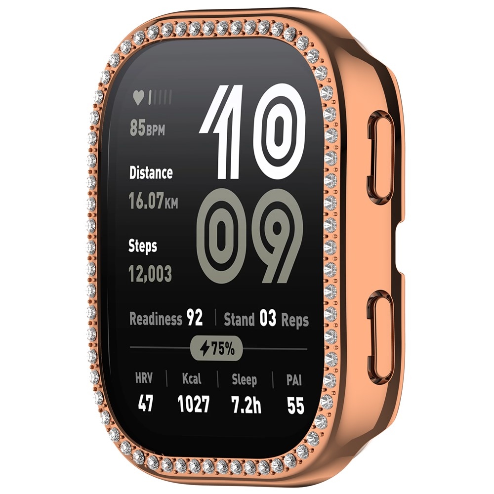 Decory plastové nasadzovacie puzdro s kamienkami na Amazfit Bip 6 - ružovozlaté