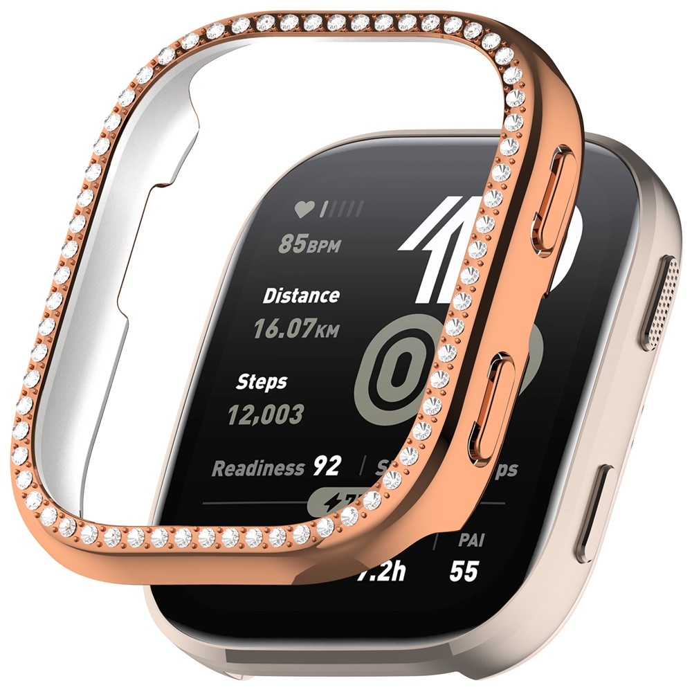 Decory plastové nasadzovacie puzdro s kamienkami na Amazfit Bip 6 - ružovozlaté