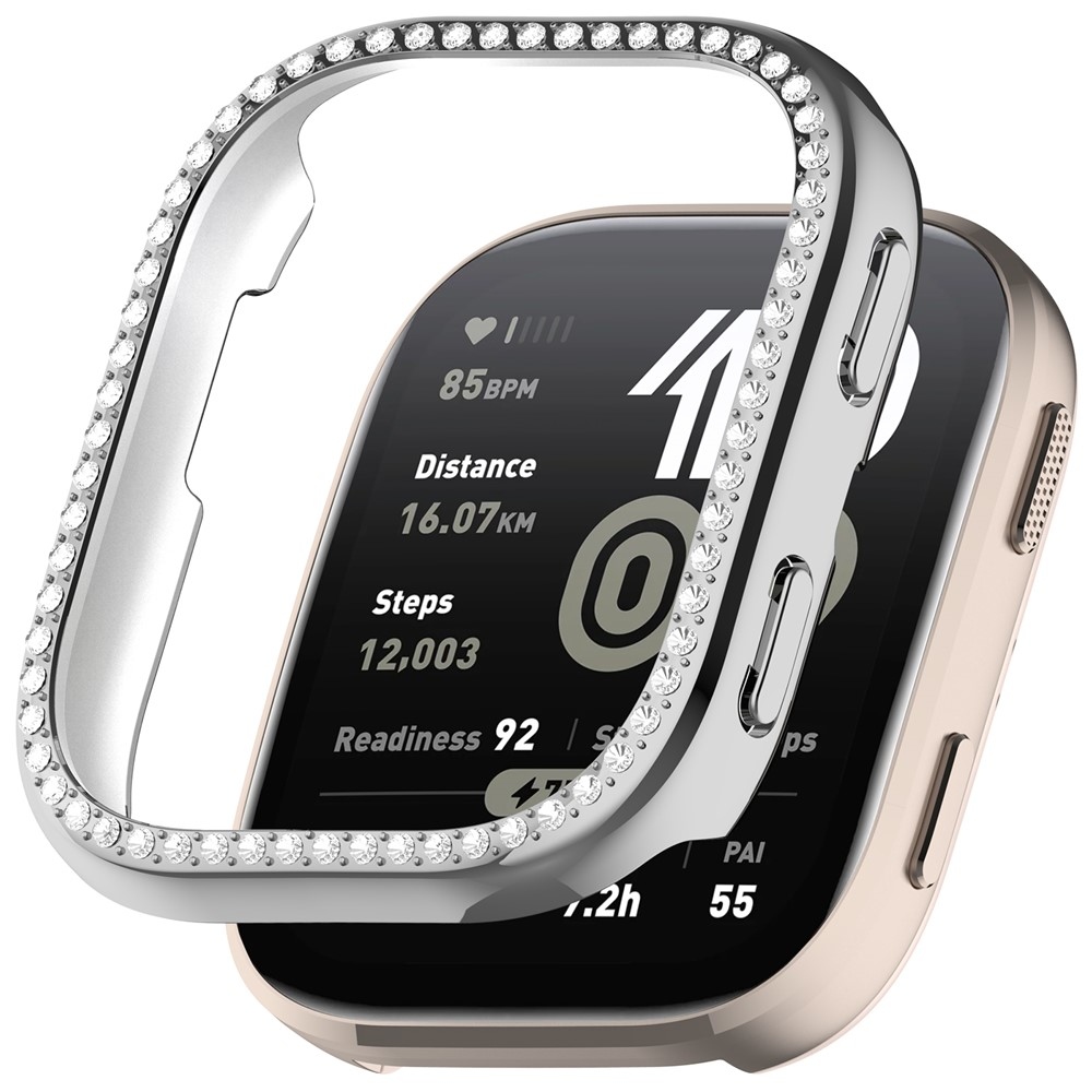 Decory plastové nasadzovacie puzdro s kamienkami na Amazfit Bip 6 - strieborné