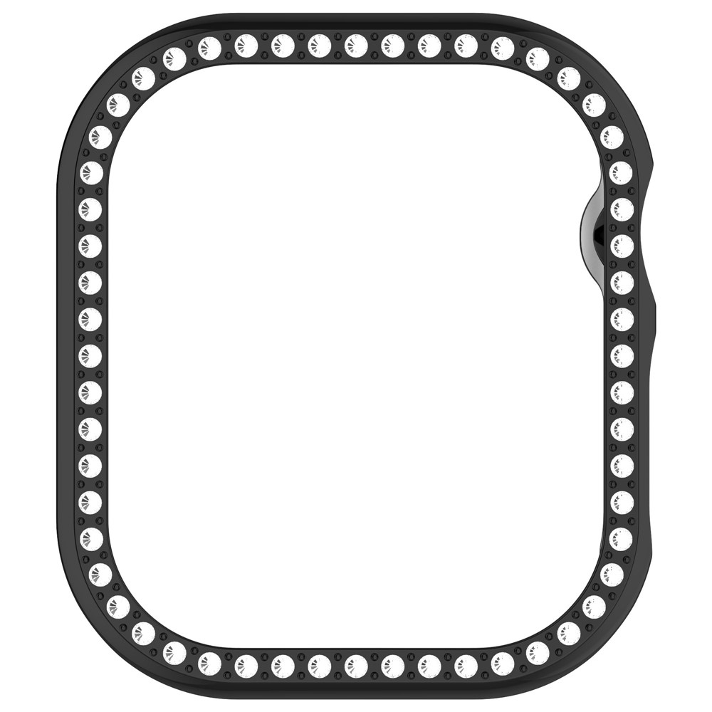 Decory plastové nasadzovacie puzdro s kamienkami na Apple Watch 11/10 42mm - čierne