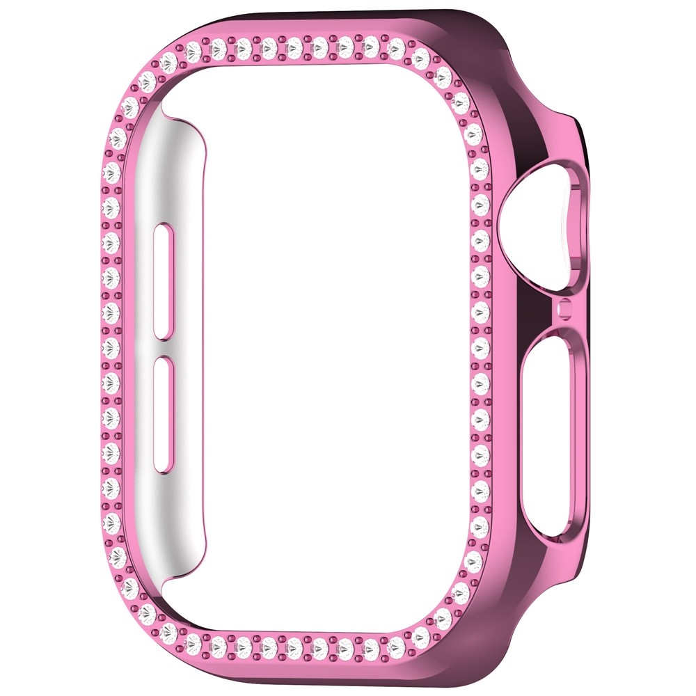 Decory plastové nasadzovacie puzdro s kamienkami na Apple Watch 11/10 42mm - ružové