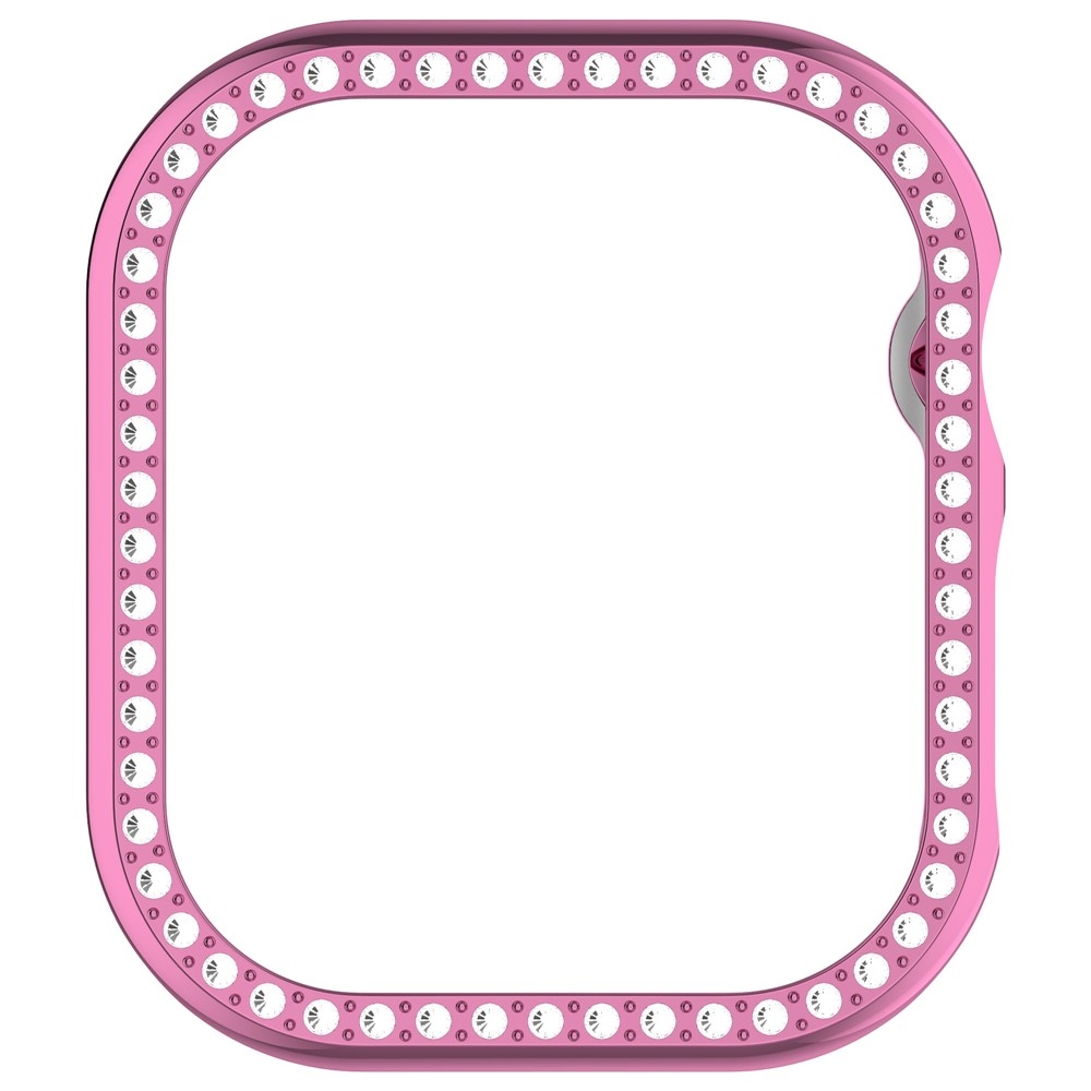 Decory plastové nasadzovacie puzdro s kamienkami na Apple Watch 11/10 42mm - ružové
