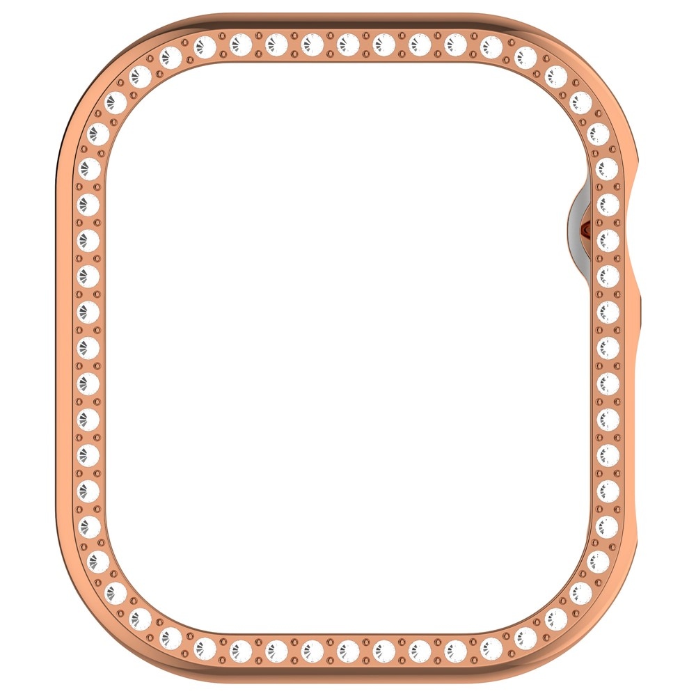 Decory plastové nasadzovacie puzdro s kamienkami na Apple Watch 11/10 42mm - ružovozlaté