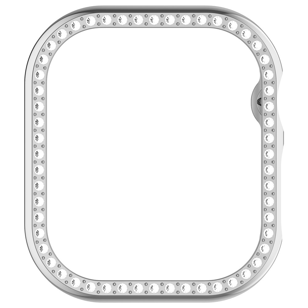 Decory plastové nasadzovacie puzdro s kamienkami na Apple Watch 11/10 42mm - strieborné