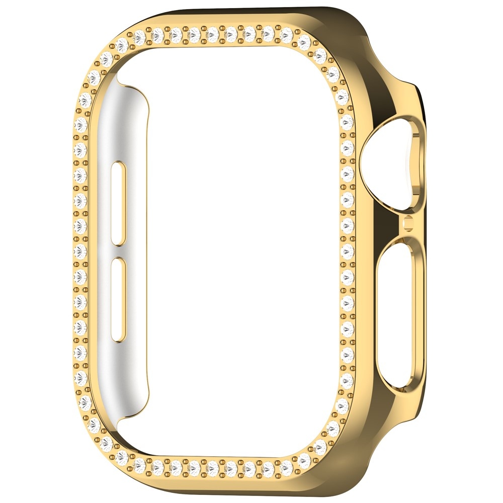 Decory plastové nasadzovacie puzdro s kamienkami na Apple Watch 11/10 42mm - zlaté