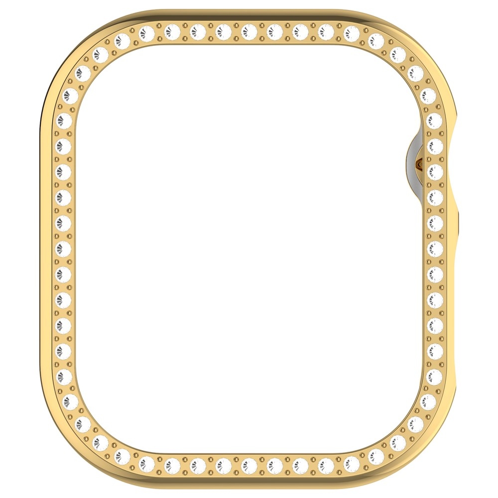 Decory plastové nasadzovacie puzdro s kamienkami na Apple Watch 11/10 42mm - zlaté