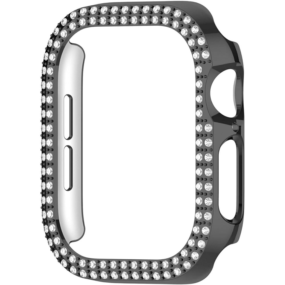 Decory plastové nasadzovacie puzdro s kamienkami na Apple Watch 11/10 46mm - čierne