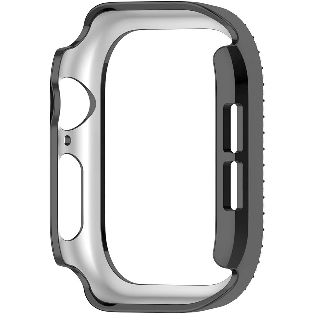 Decory plastové nasadzovacie puzdro s kamienkami na Apple Watch 11/10 46mm - čierne