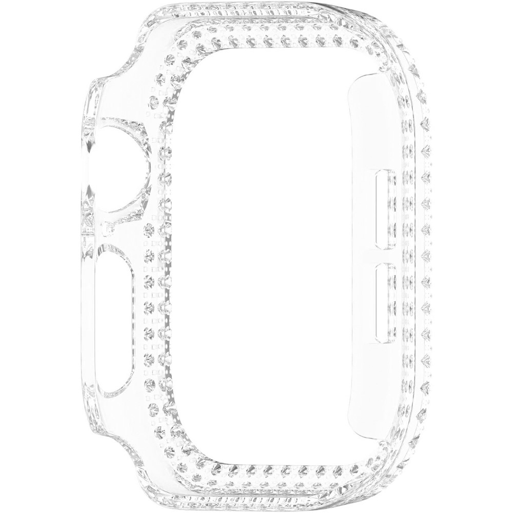 Decory plastové nasadzovacie puzdro s kamienkami na Apple Watch 11/10 46mm - priehľadné