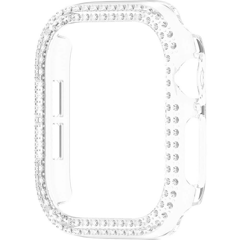 Decory plastové nasadzovacie puzdro s kamienkami na Apple Watch 11/10 46mm - priehľadné
