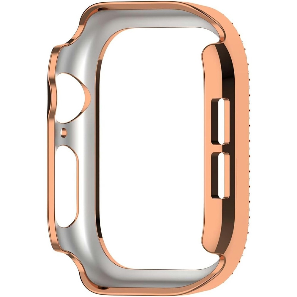 Decory plastové nasadzovacie puzdro s kamienkami na Apple Watch 11/10 46mm - ružovozlaté