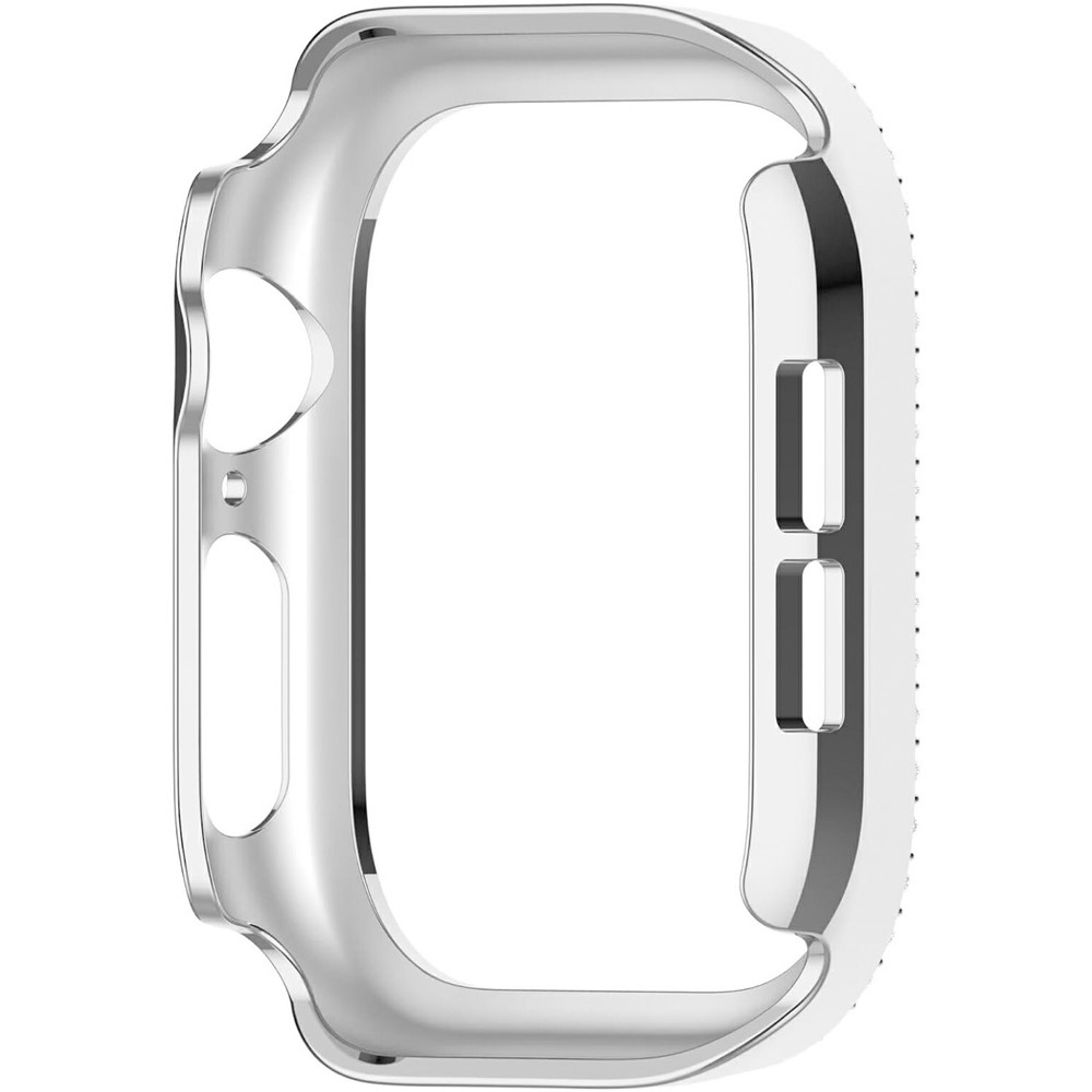 Decory plastové nasadzovacie puzdro s kamienkami na Apple Watch 11/10 46mm - strieborné