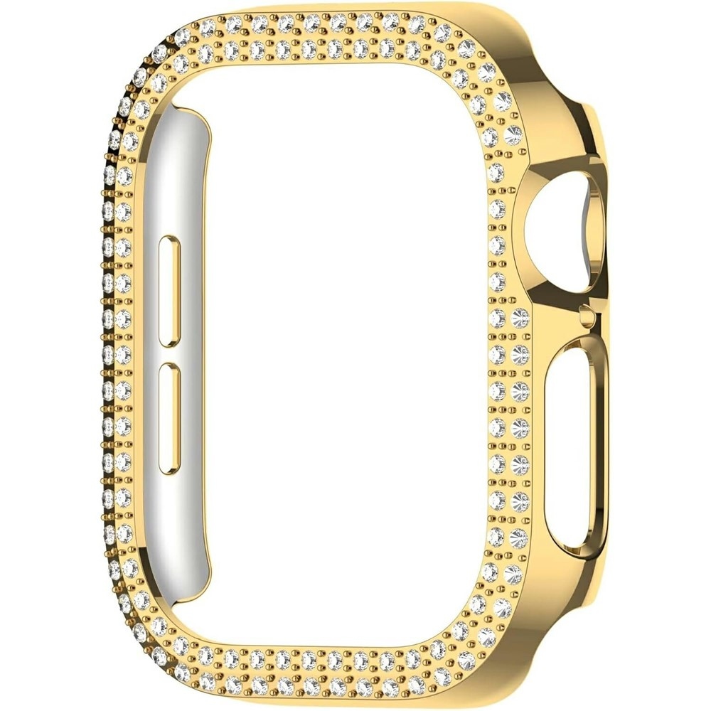 Decory plastové nasadzovacie puzdro s kamienkami na Apple Watch 11/10 46mm - zlaté