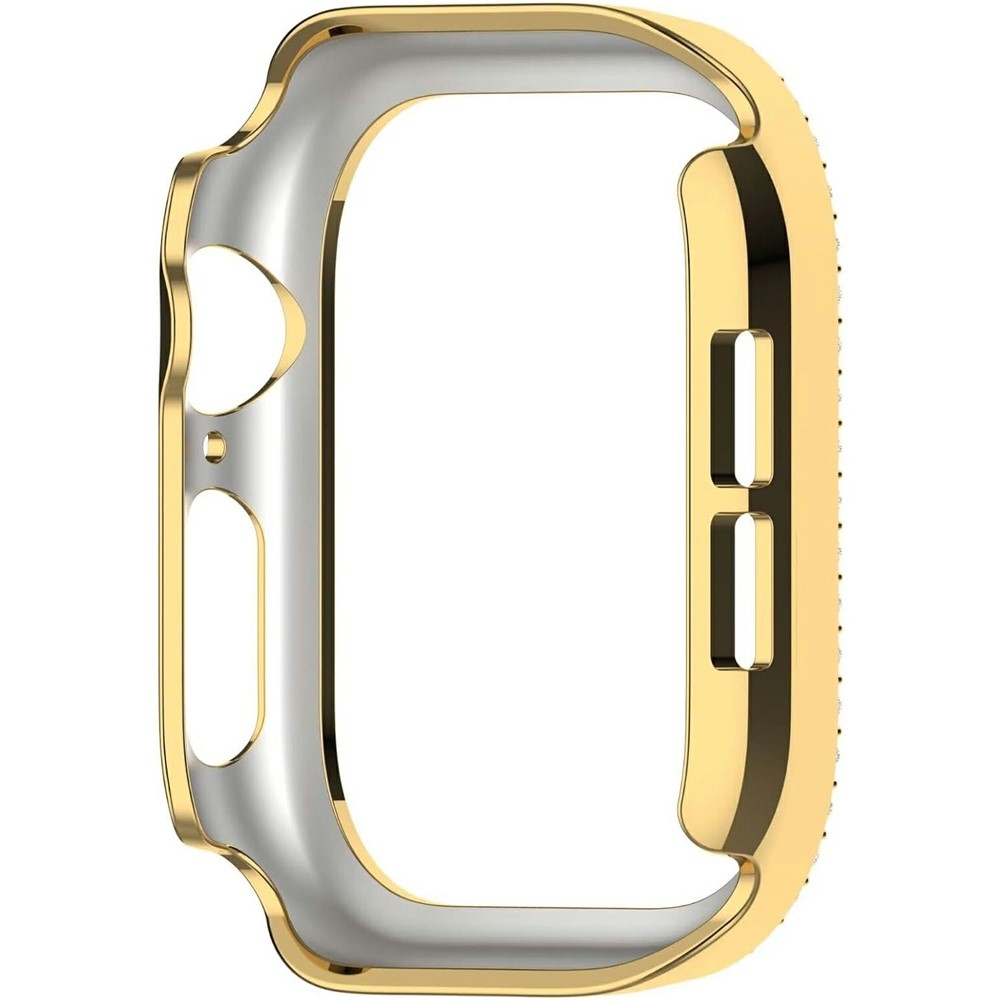 Decory plastové nasadzovacie puzdro s kamienkami na Apple Watch 11/10 46mm - zlaté