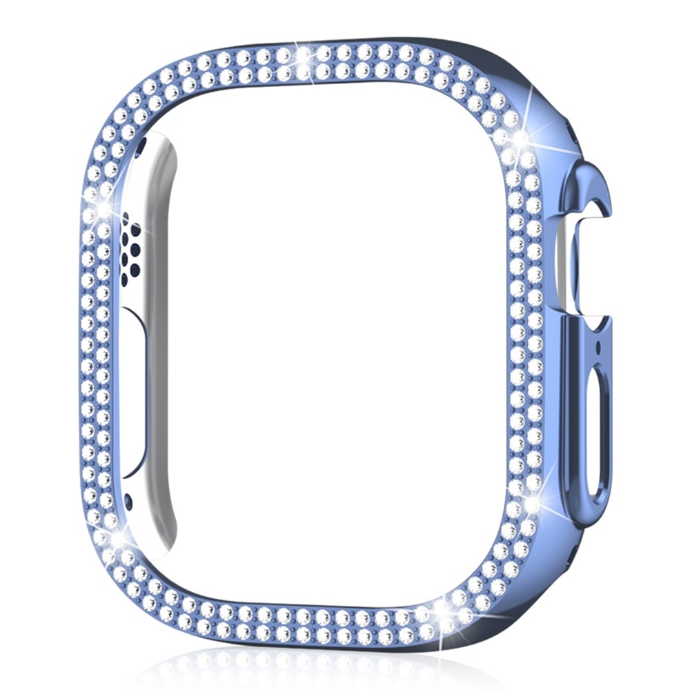 Decory plastové nasadzovacie puzdro s kamienkami na Apple Watch Ultra 4/3/2/1 49mm - modré