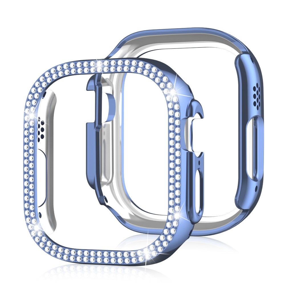 Decory plastové nasadzovacie puzdro s kamienkami na Apple Watch Ultra 4/3/2/1 49mm - modré