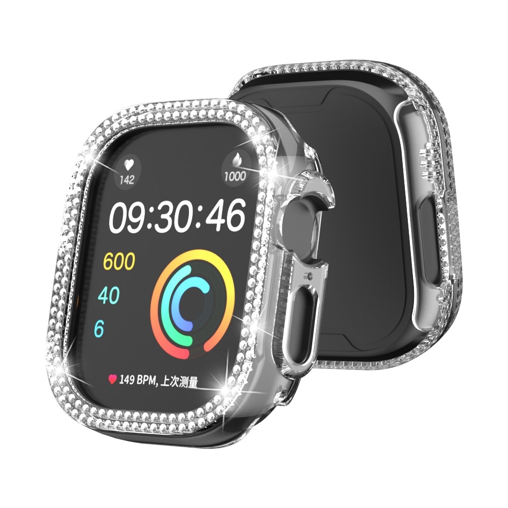 Decory plastové nasadzovacie puzdro s kamienkami na Apple Watch Ultra 4/3/2/1 49mm - priehľadné
