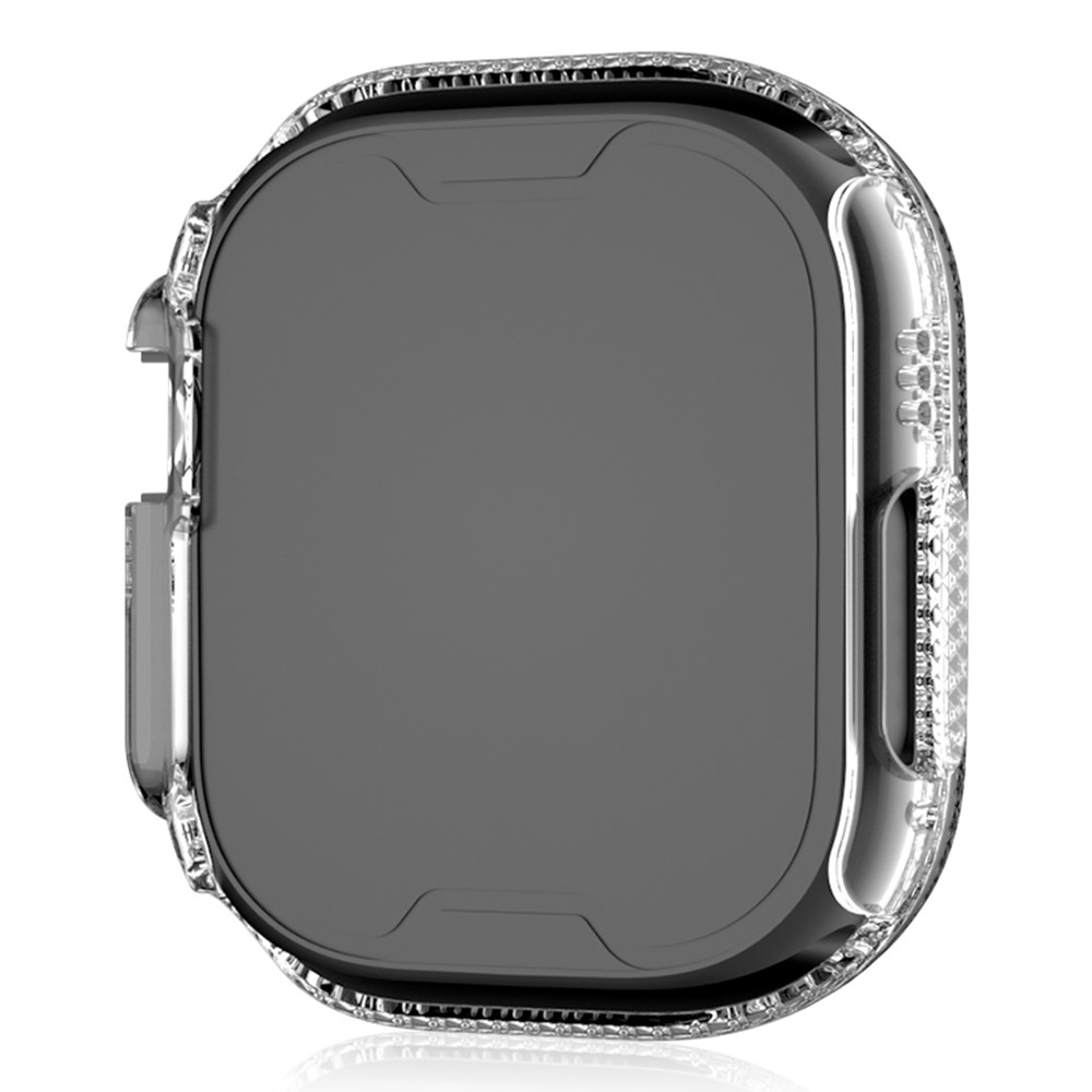 Decory plastové nasadzovacie puzdro s kamienkami na Apple Watch Ultra 4/3/2/1 49mm - priehľadné