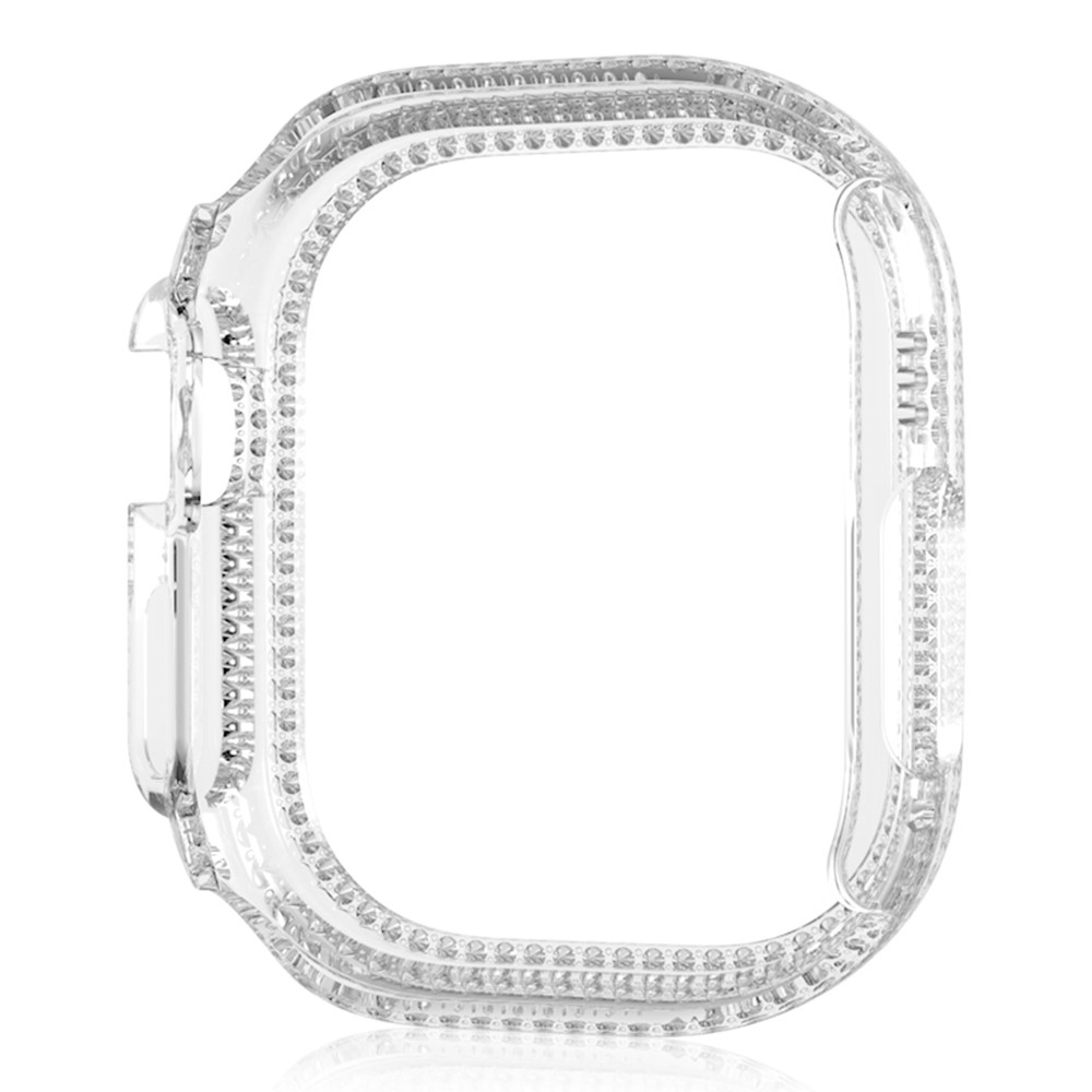 Decory plastové nasadzovacie puzdro s kamienkami na Apple Watch Ultra 4/3/2/1 49mm - priehľadné
