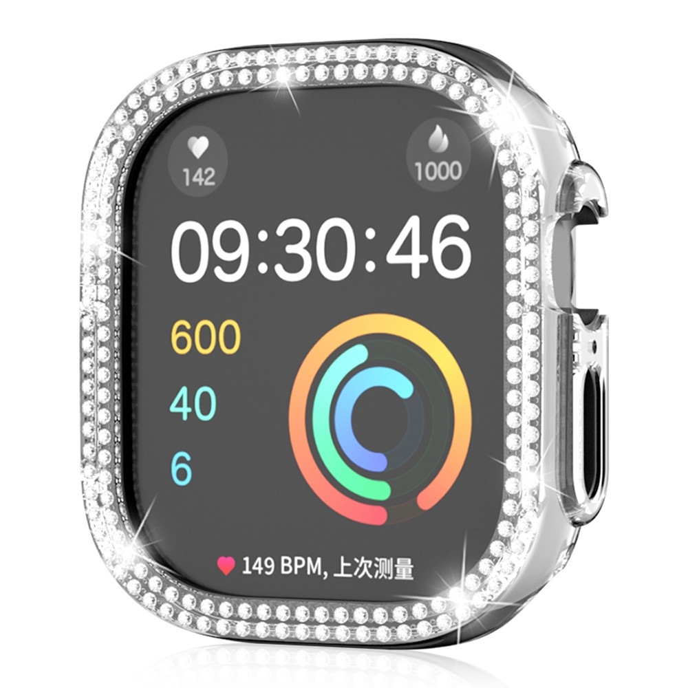 Decory plastové nasadzovacie puzdro s kamienkami na Apple Watch Ultra 4/3/2/1 49mm - priehľadné
