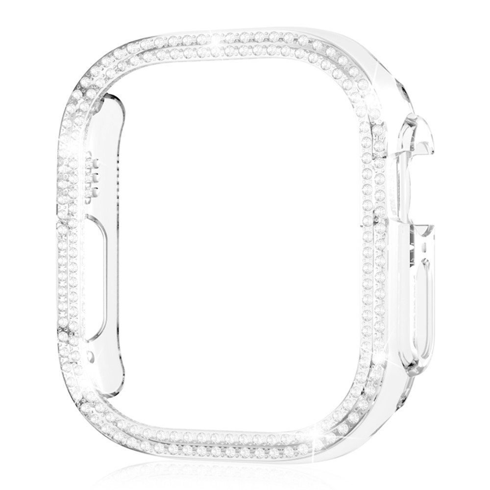 Decory plastové nasadzovacie puzdro s kamienkami na Apple Watch Ultra 4/3/2/1 49mm - priehľadné