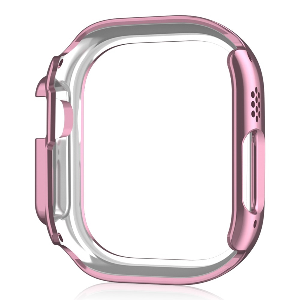 Decory plastové nasadzovacie puzdro s kamienkami na Apple Watch Ultra 4/3/2/1 49mm - ružové